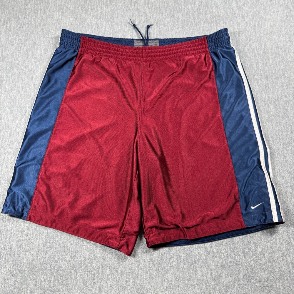 Nike Shorts Men Burgundy Reversible Basketball Mesh Dazzle Athletic Gym Train